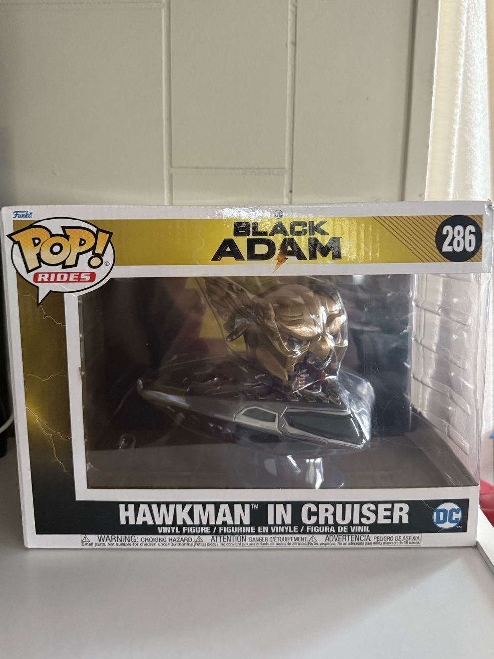 Funko Pop! Rides Black Adam 286 Hawkman in Cruiser - Gold and Black